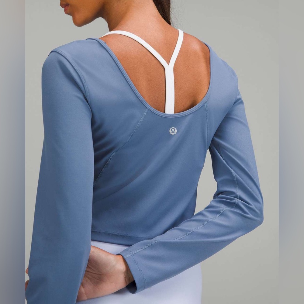 Lululemon Align Long Sleeve Cropped Shirt Water Drop Blue Purple size S